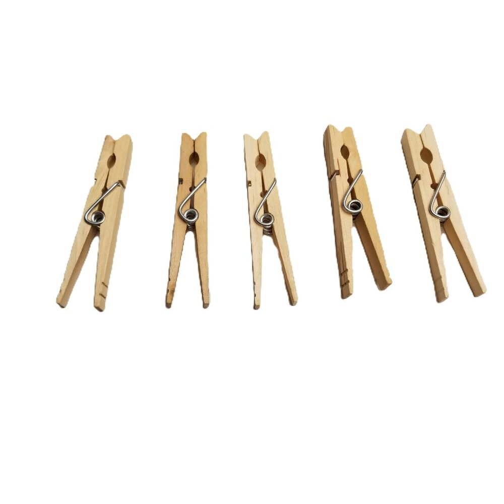 Wooden Clothespins 98 Piece Natural Spring Clips Craft DIY Farmhouse Decor
